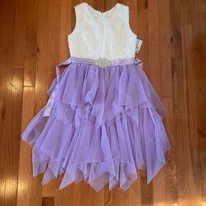 Emily Rose White and Lavender Formal Dress
